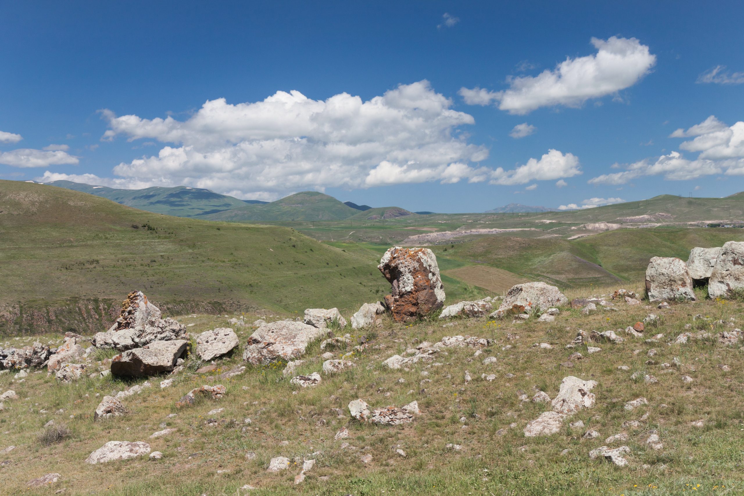 The megalithic standing stones of Zorats Karer on the Syunik plateau