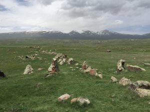 Upright megaliths of the site popularly called the Armenian Stonehenge