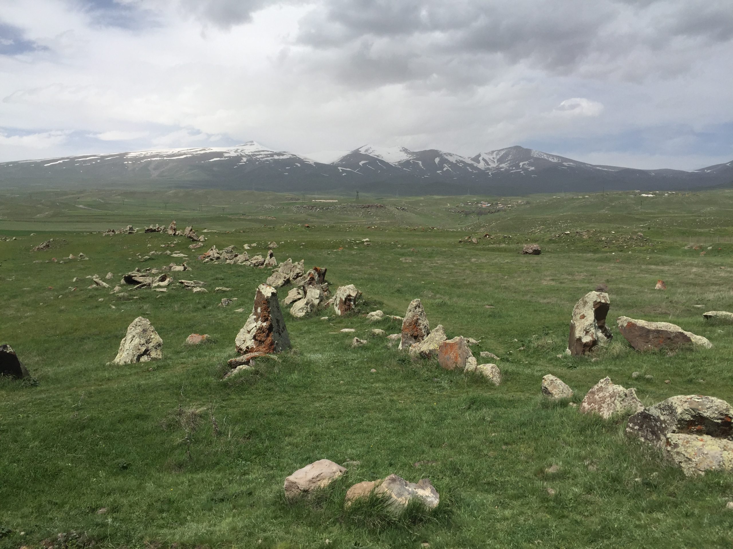 Upright megaliths of the site popularly called the Armenian Stonehenge
