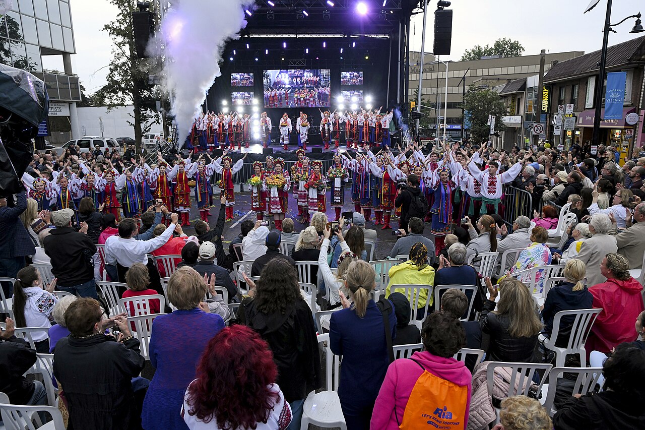Dancers performing the hopak, the Ukrainian national dance