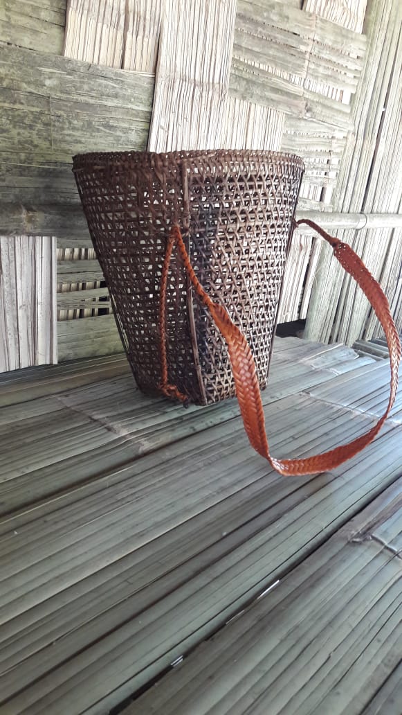 A traditional cane basket of the eastern Himalaya, an emblem of Lhoba bamboo craft