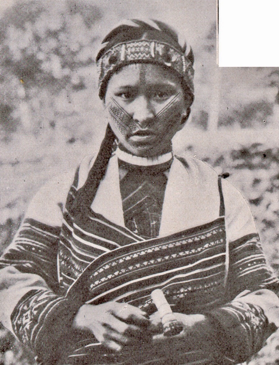 A young Atayal woman; the Atayal were once famed for facial tattooing