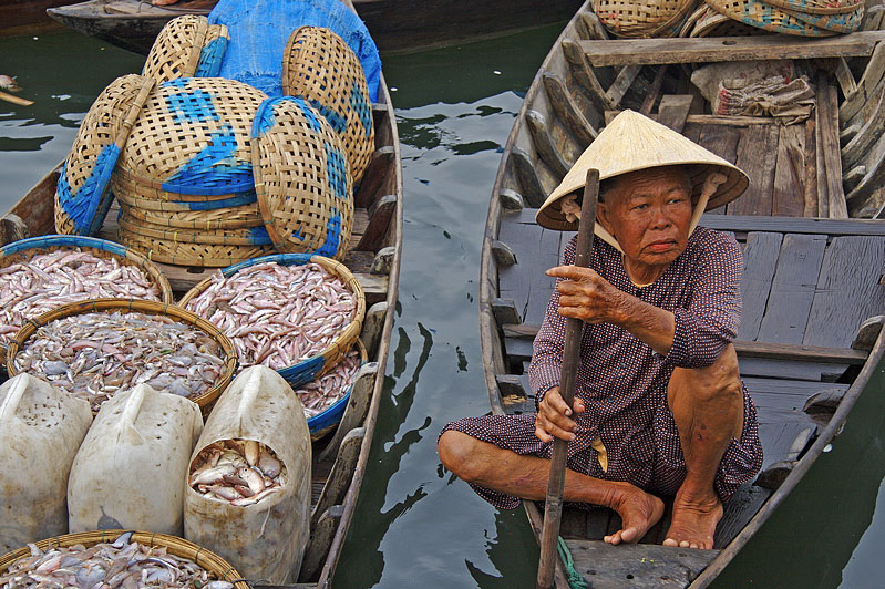 A Vietnamese fish market, reflecting the seafood diet of the coastal Jing