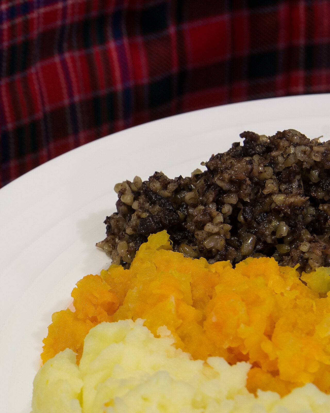 Haggis with neeps and tatties, the classic Scottish dish