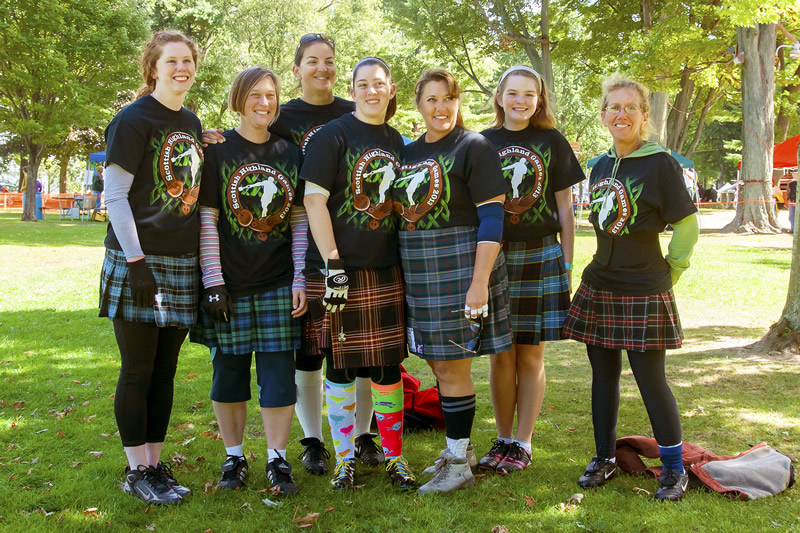 Athletes competing at the Highland Games
