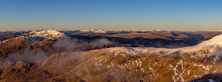 A view across the Scottish Highlands from Ben Lawers
