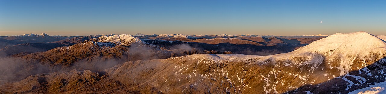 A view across the Scottish Highlands from Ben Lawers