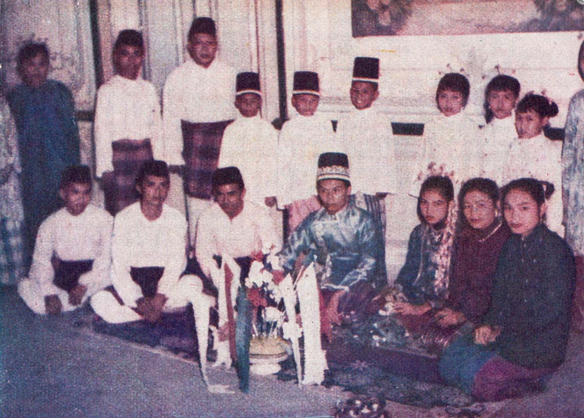 An Acehnese wedding, the groom with his family