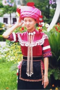 An Achang woman in traditional dress