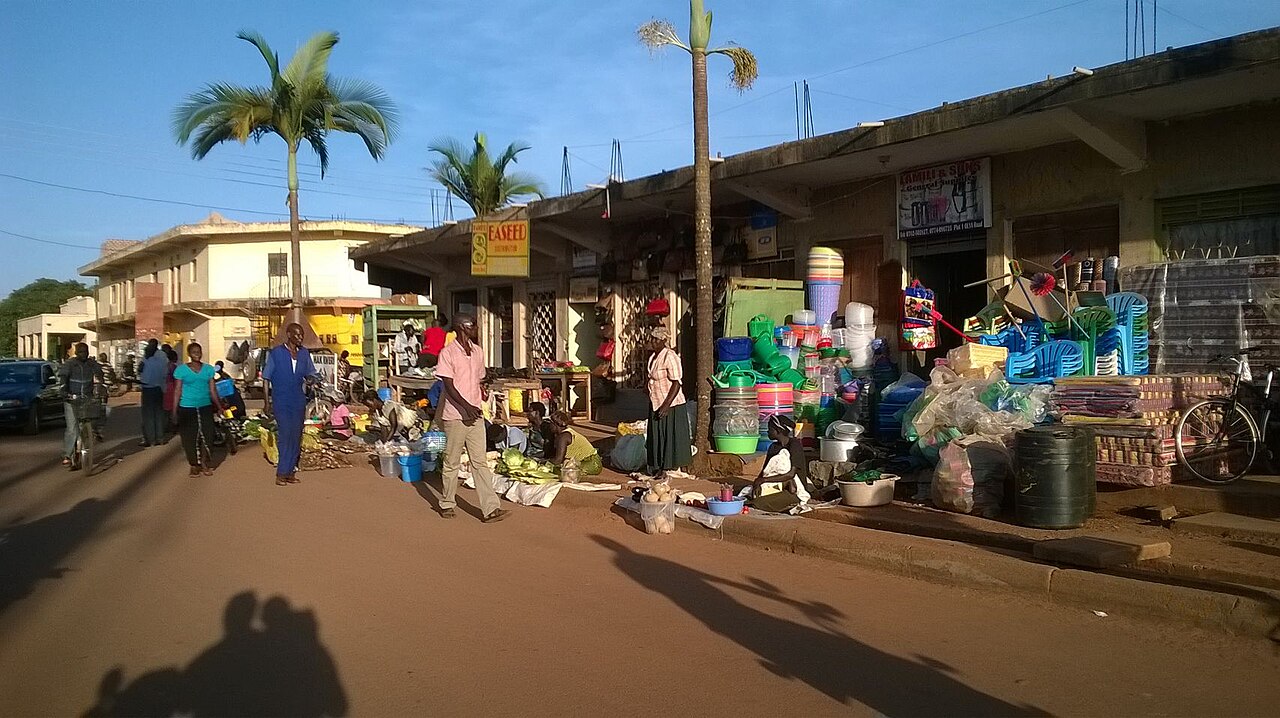 The market at Gulu, a centre of Acholi life.