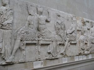 Sculptures from the Parthenon, part of the marbles now divided between Athens and London.