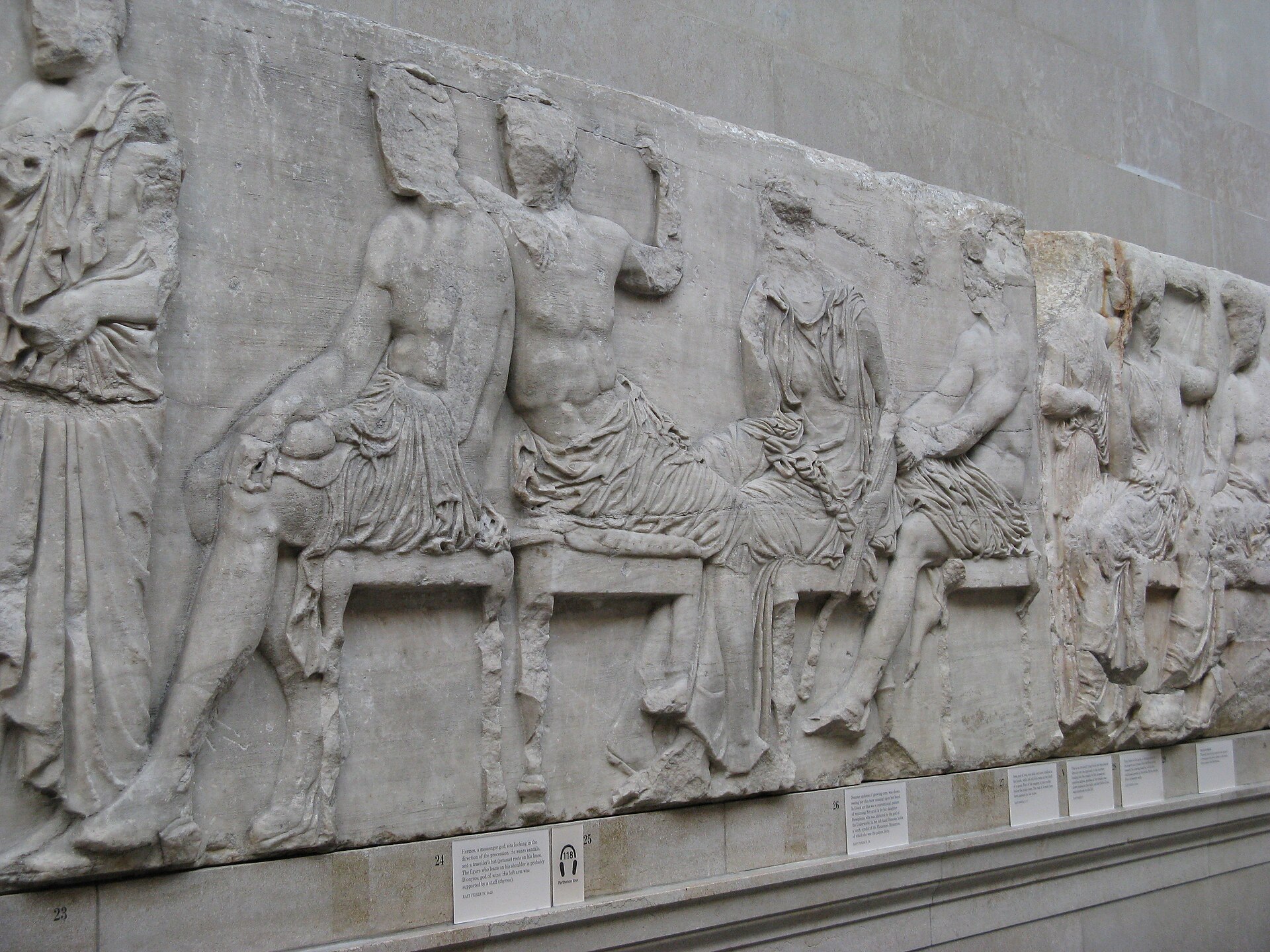 Sculptures from the Parthenon, part of the marbles now divided between Athens and London.