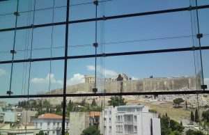 Inside the Acropolis Museum, built to display the sculptures of the sacred hill.