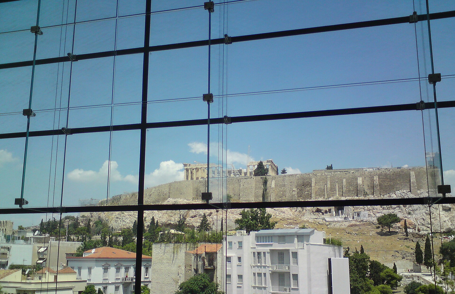 Inside the Acropolis Museum, built to display the sculptures of the sacred hill.