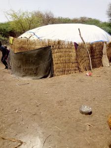 A traditional mat-covered Afar house, woven and built by the women.
