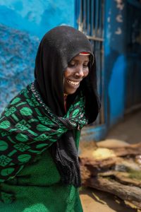 An Afar woman; the people speak Afar, a Cushitic language.
