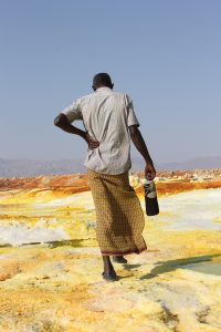 An Afar man in the Danakil; the Afar are ancient herders of the desert lowlands.