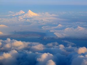 Unimak Island, one of the volcanic Aleutian Islands of the Aleut homeland.