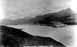 Dutch Harbor at Unalaska, a busy modern port in the Aleutians.