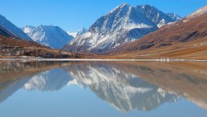 A mountain lake in the Altai Republic of southern Siberia