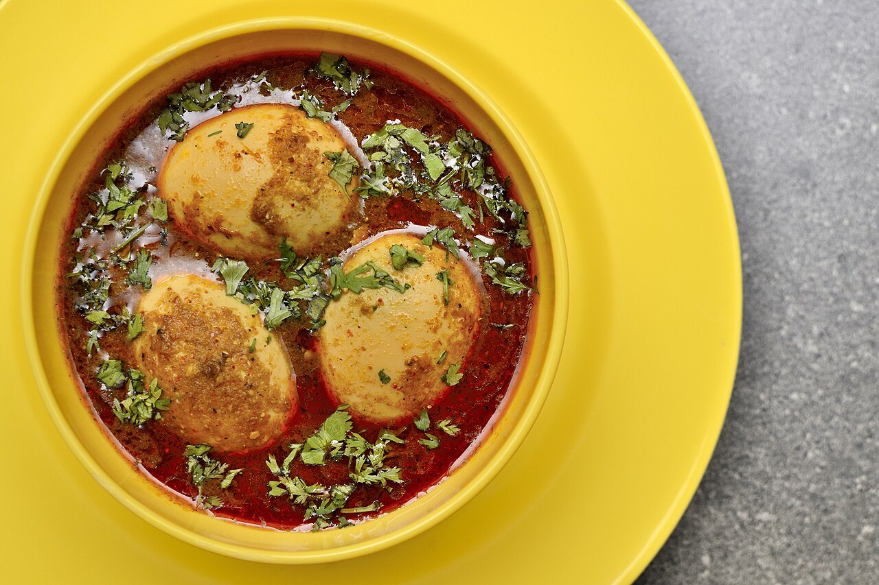 An Anglo-Indian egg curry, typical of the community's cuisine