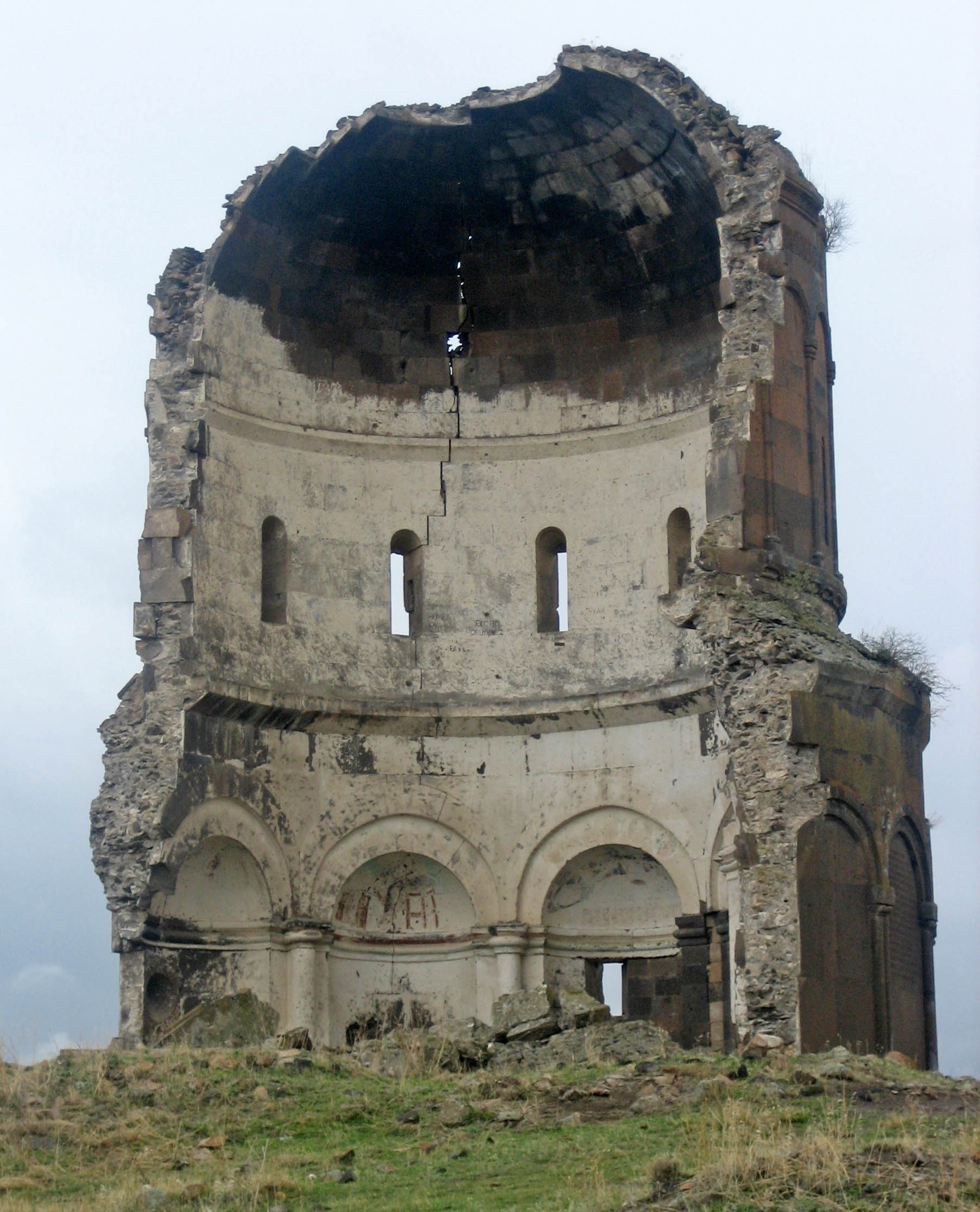 The Church of the Redeemer at Ani, split in two by centuries of weather and earthquake.