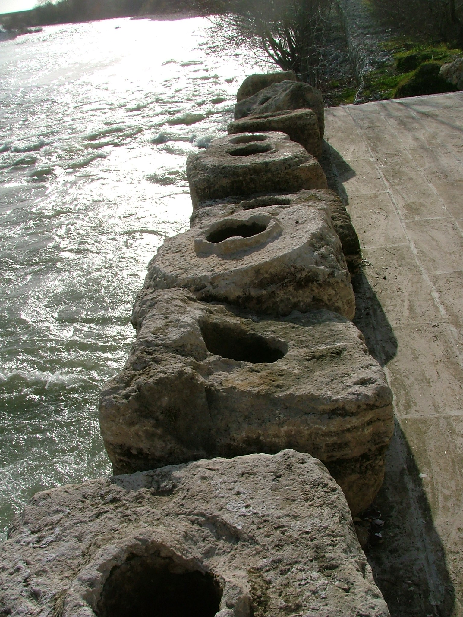 The remains of the Roman aqueduct that supplied ancient Aspendos.