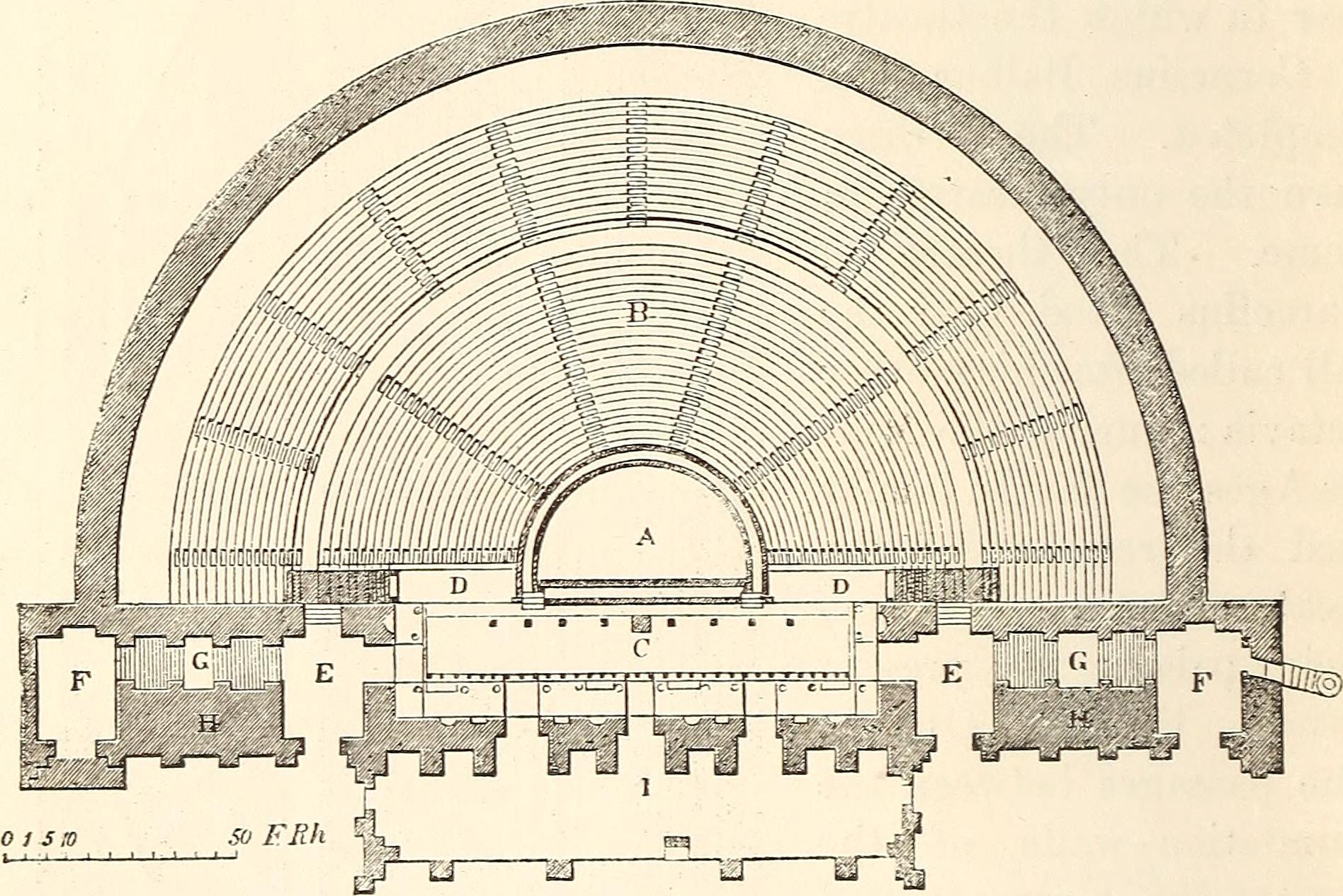 The towering stage building of the theatre of Aspendos.