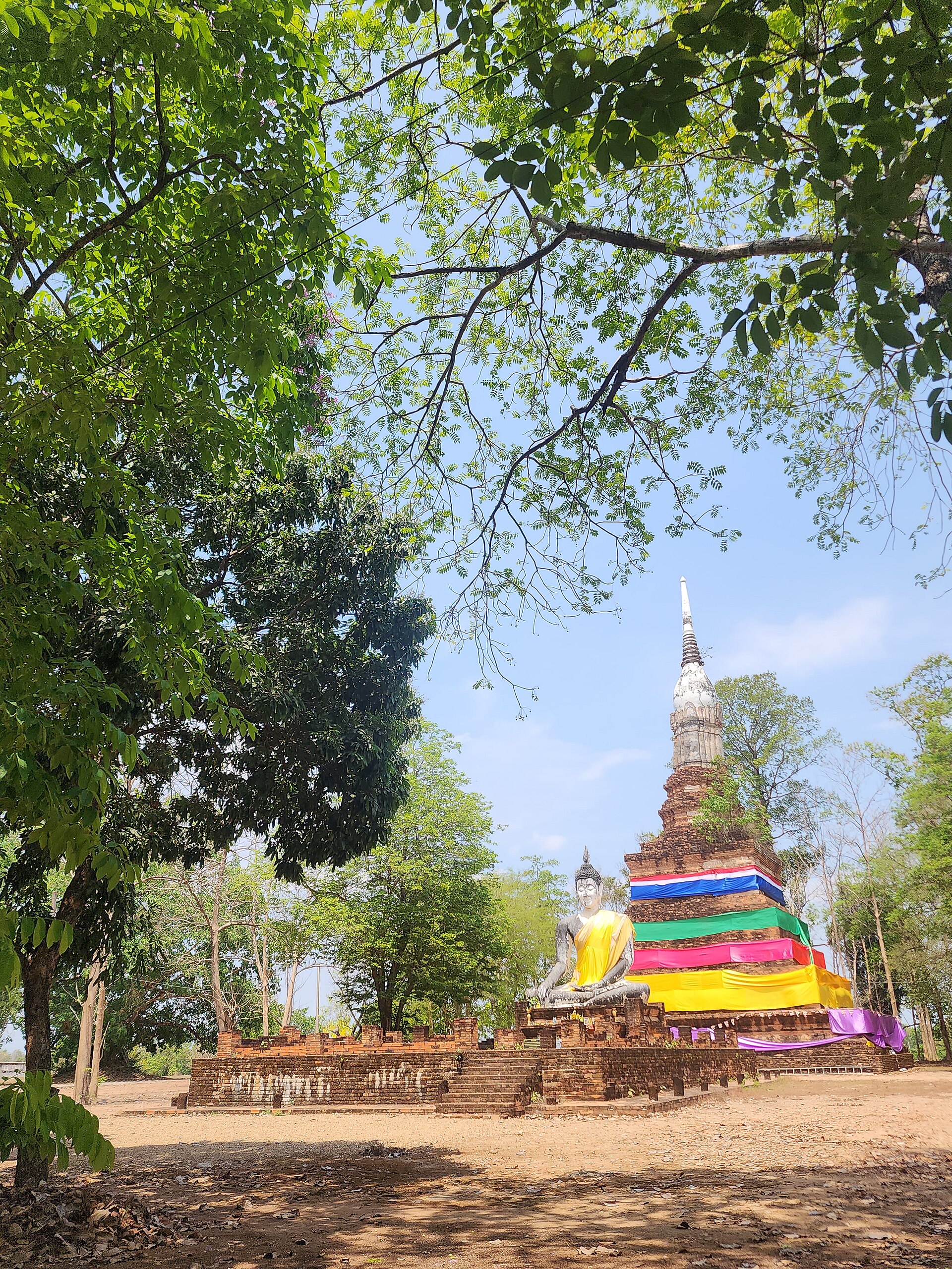 A ruined brick chedi at the old Siamese capital of Ayutthaya.
