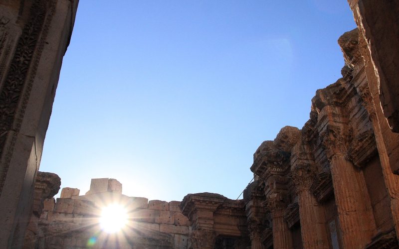 The Temple of Bacchus at Baalbek, one of the best-preserved Roman temples in the world.