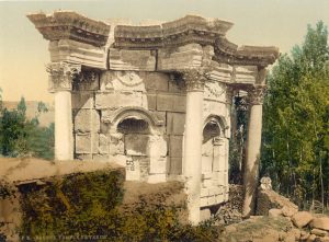 The small circular Temple of Venus at Baalbek, unusual in its curved design.