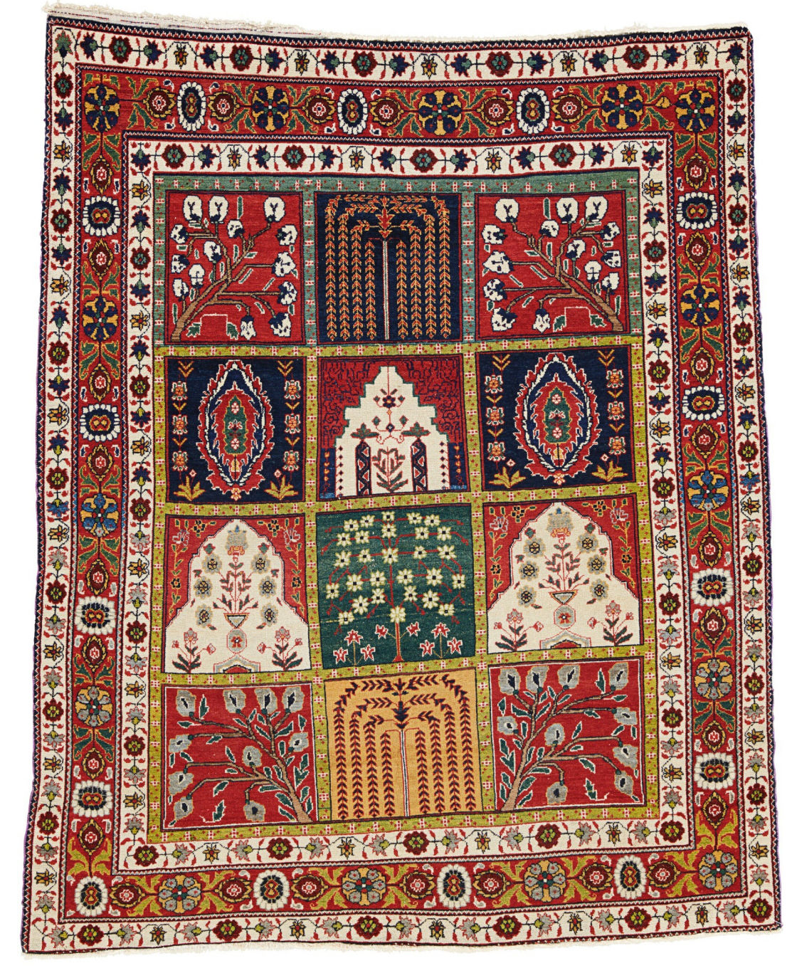 A Bakhtiari carpet of western Persia, around 1890.