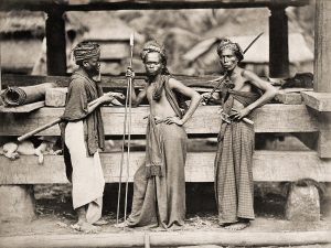 Batak warriors of Sumatra in an early photograph