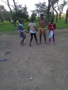 Girls performing a Bemba dance in Zambia.