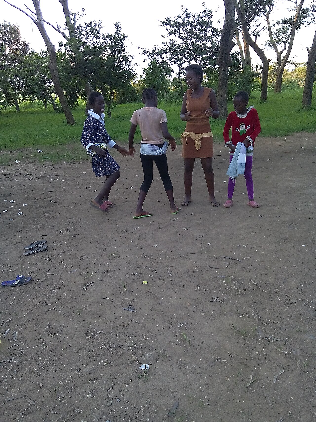Girls performing a Bemba dance in Zambia.