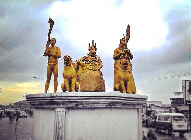 An ancestral shrine at the royal palace of Benin City, seat of the Oba