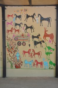 A Pithora painting, the celebrated ritual craft of the Bhil