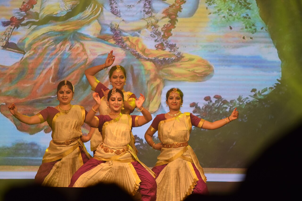 Folk dancers performing in the north Indian tradition
