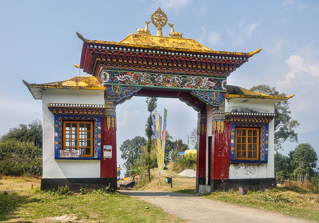 A monastery gate in Sikkim, homeland of the Bhutia of Tibetan descent
