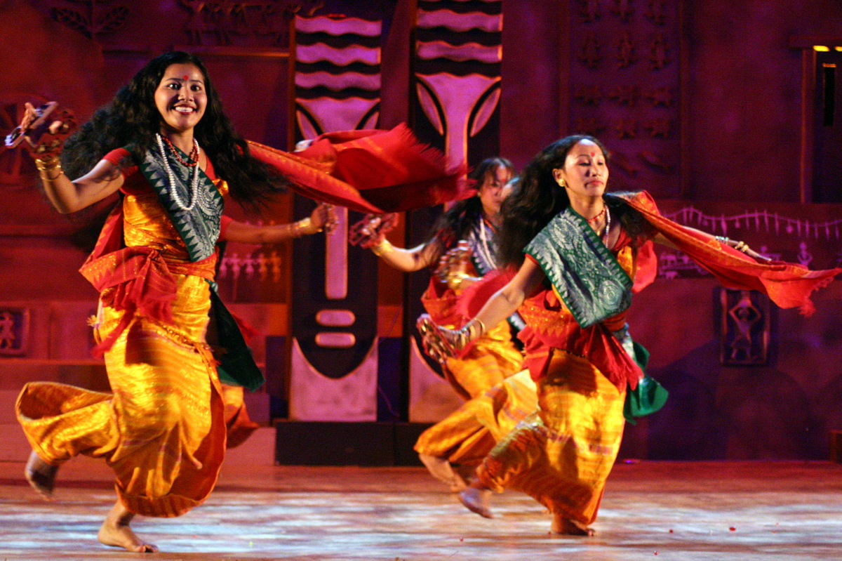 Bodo girls performing a traditional dance
