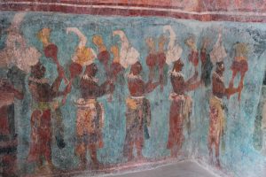 The Temple of the Murals at Bonampak, which preserves the finest Maya wall paintings known.