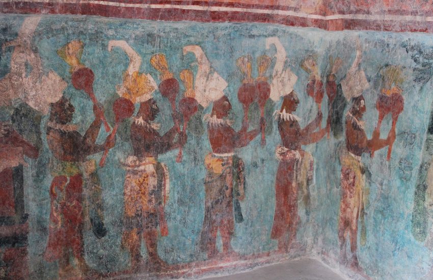 The Temple of the Murals at Bonampak, which preserves the finest Maya wall paintings known.
