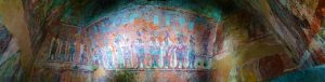 One of the three painted rooms of the Temple of the Murals at Bonampak.