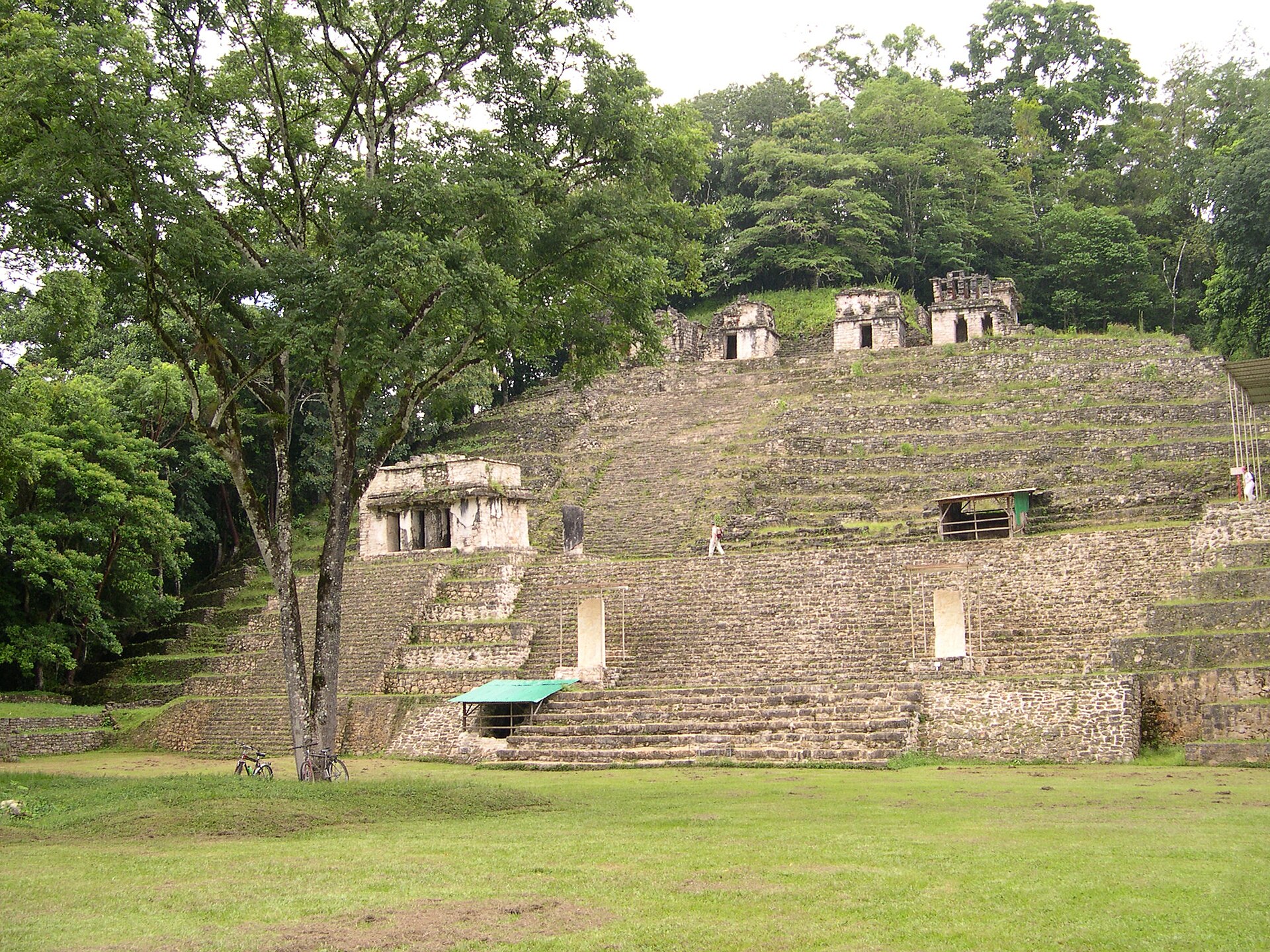 The archaeological site of Bonampak amid the jungle of Chiapas.