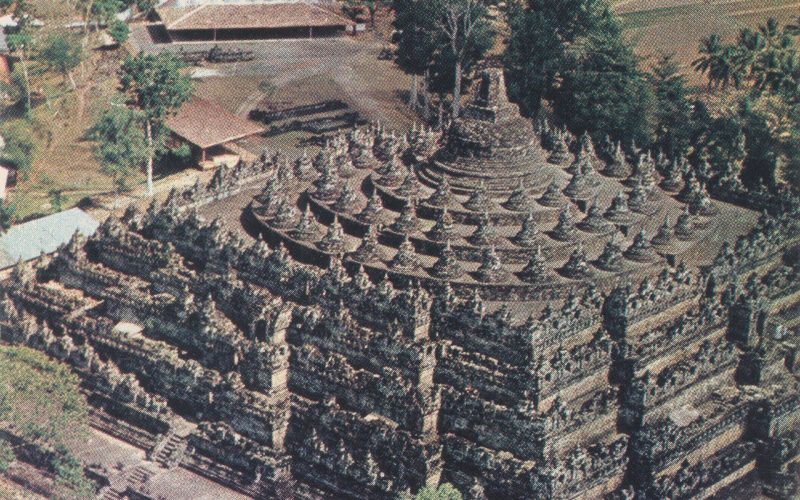 Borobudur, the great ninth-century Buddhist monument on the island of Java.