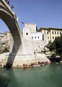 Diving from the Mostar bridge