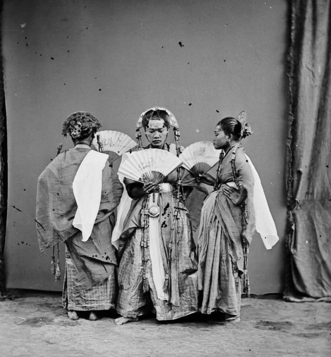Bugis dancers in an early photograph