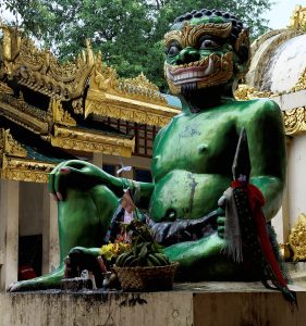 The golden Shwedagon Pagoda in Yangon, the holiest site of the Burmese