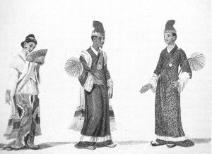 Burmese court officials in a depiction from 1795