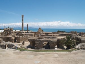 The ruins of the Antonine Baths at Carthage, once one of the largest bath complexes of the Roman world.